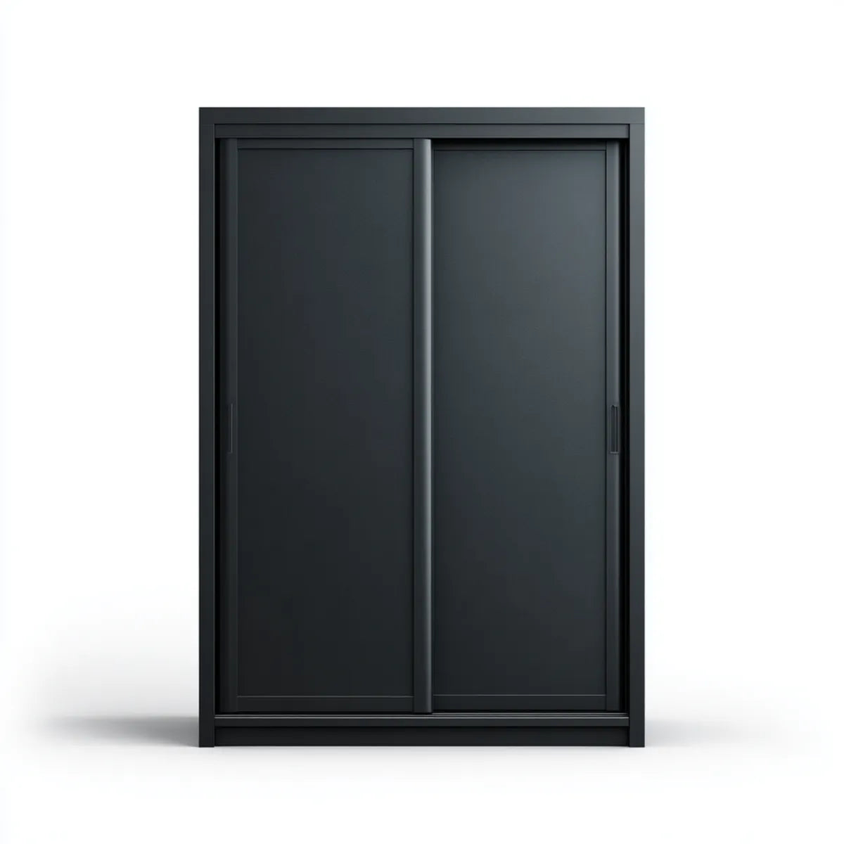 Armoire de chambre à portes coulissantes noire 150 x 60 x 200 cm en panneaux de particules mélaminés rectangulaire
