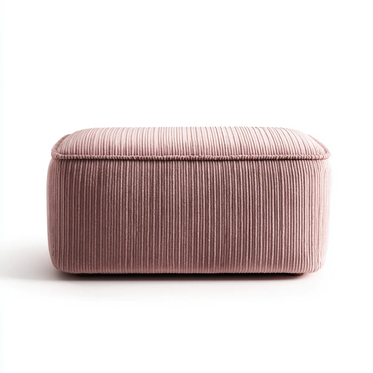 Banc coffre de rangement rose en velours côtelé polyester 100 x 40 x 45 cm rectangulaire