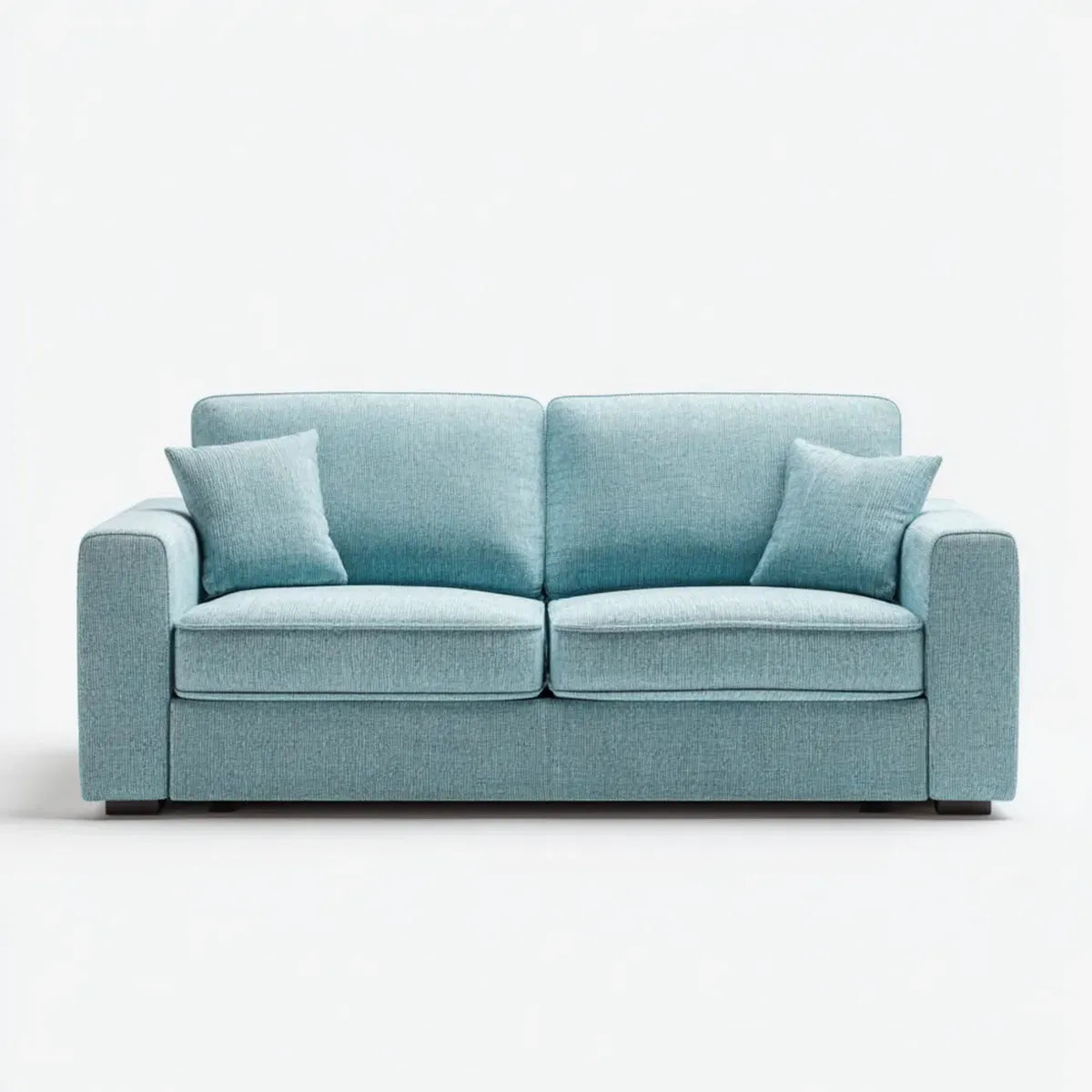 Canapé droit 2 places bleu clair en polyester 180 x 85 x 86 cm
