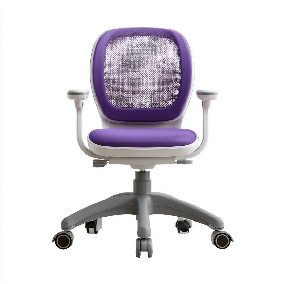 Chaise de bureau enfant violette et blanche réglable 56 x 56 x 82-92 cm en polypropylène et polyester