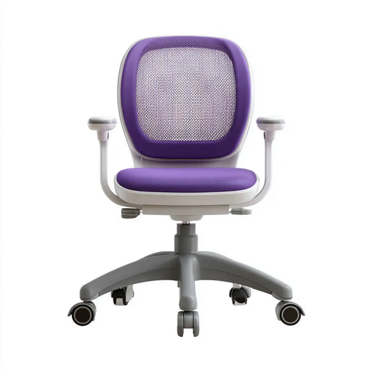 Chaise de bureau enfant violette et blanche réglable 56 x 56 x 82-92 cm en polypropylène et polyester