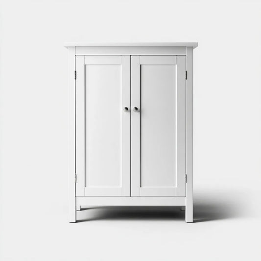 Armoire de chambre blanche à 2 portes en MDF 80 x 40 x 120 cm rectangulaire