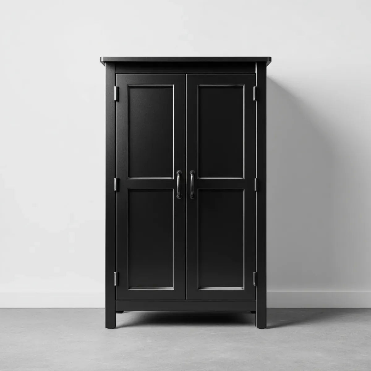 Armoire de chambre 2 portes noire 90 x 50 x 180 cm en panneaux MDF rectangulaire